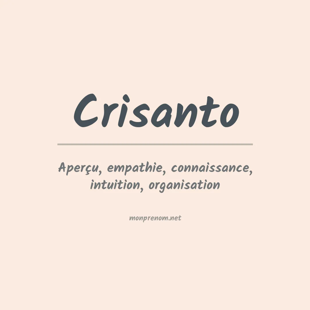 Signification du Prénom Crisanto