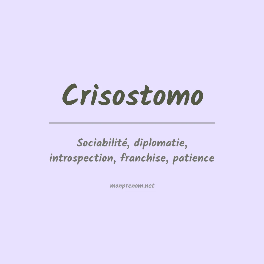 Signification du Prénom Crisostomo