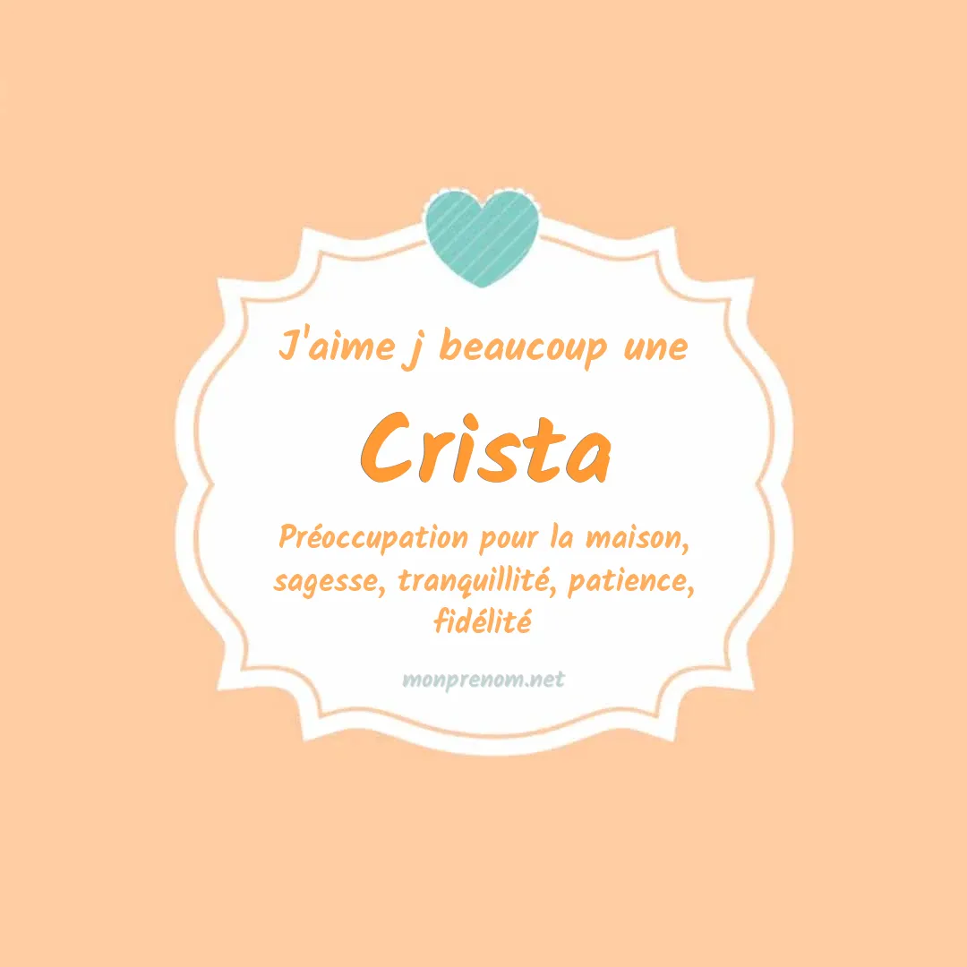 j'aime beaucoup Crista