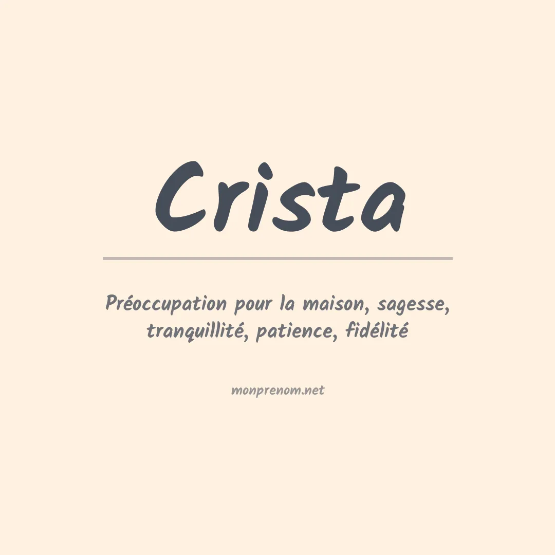 Signification du Prénom Crista