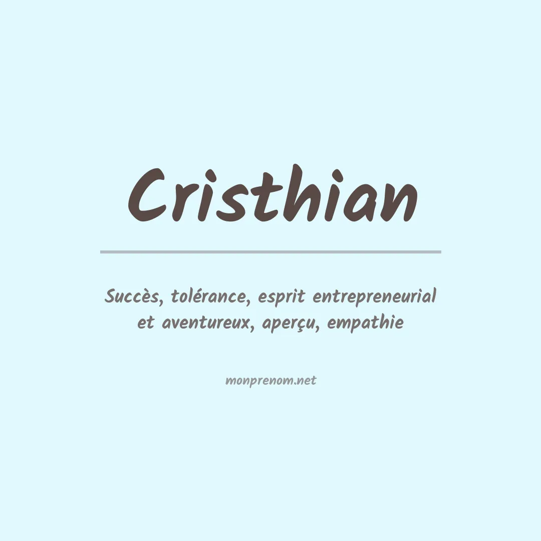 Signification du Prénom Cristhian