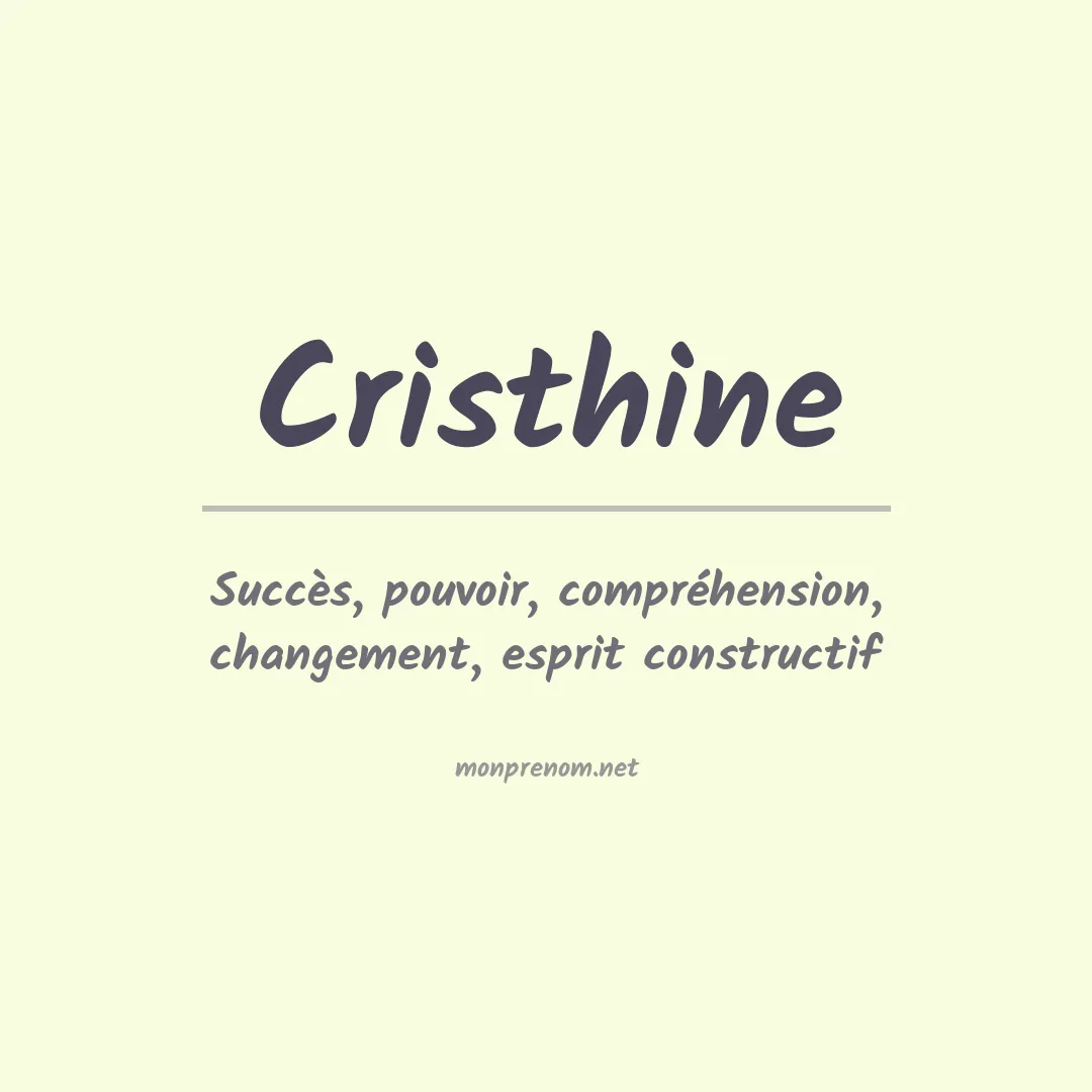 Signification du Prénom Cristhine Signification du Prénom Cristhine