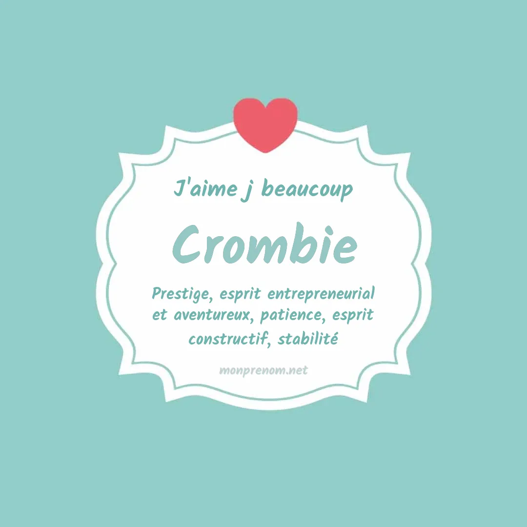 j'aime beaucoup Crombie