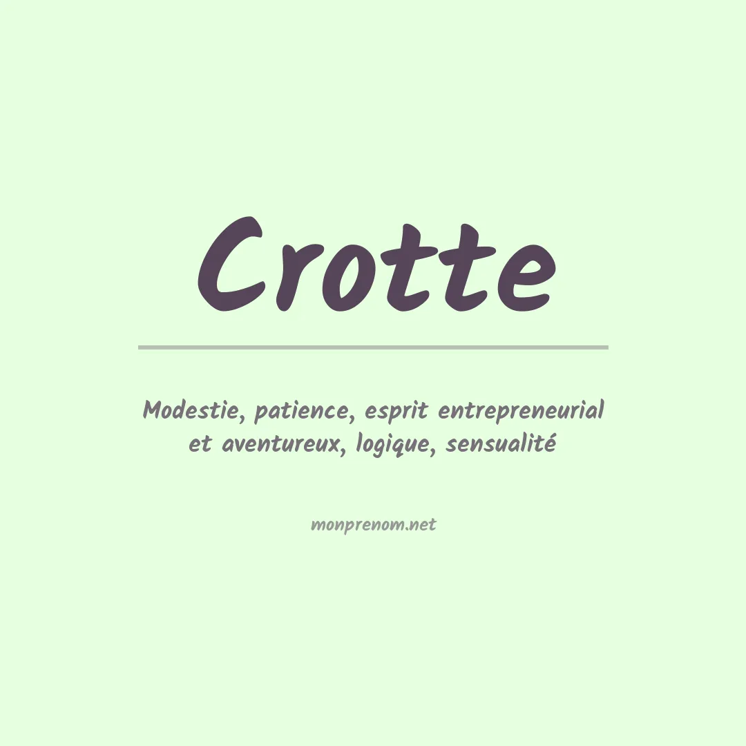 Signification du Prénom Crotte Signification du Prénom Crotte