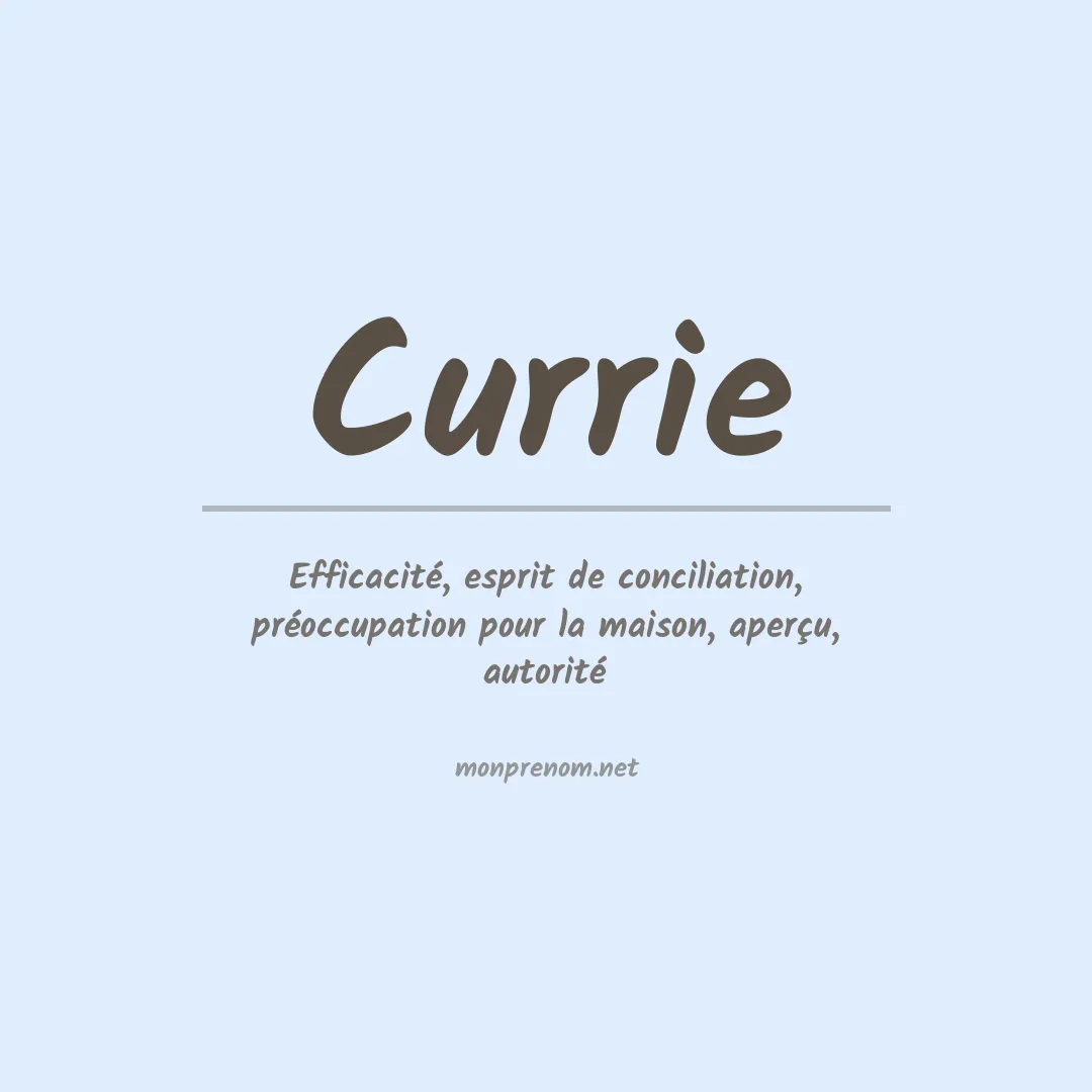 Signification du Prénom Currie