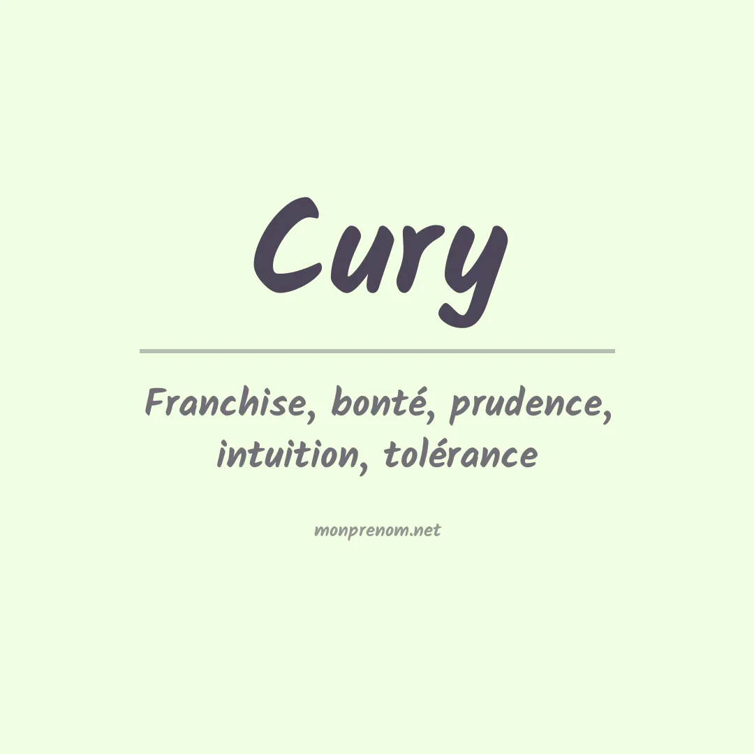 Signification du Prénom Cury Signification du Prénom Cury