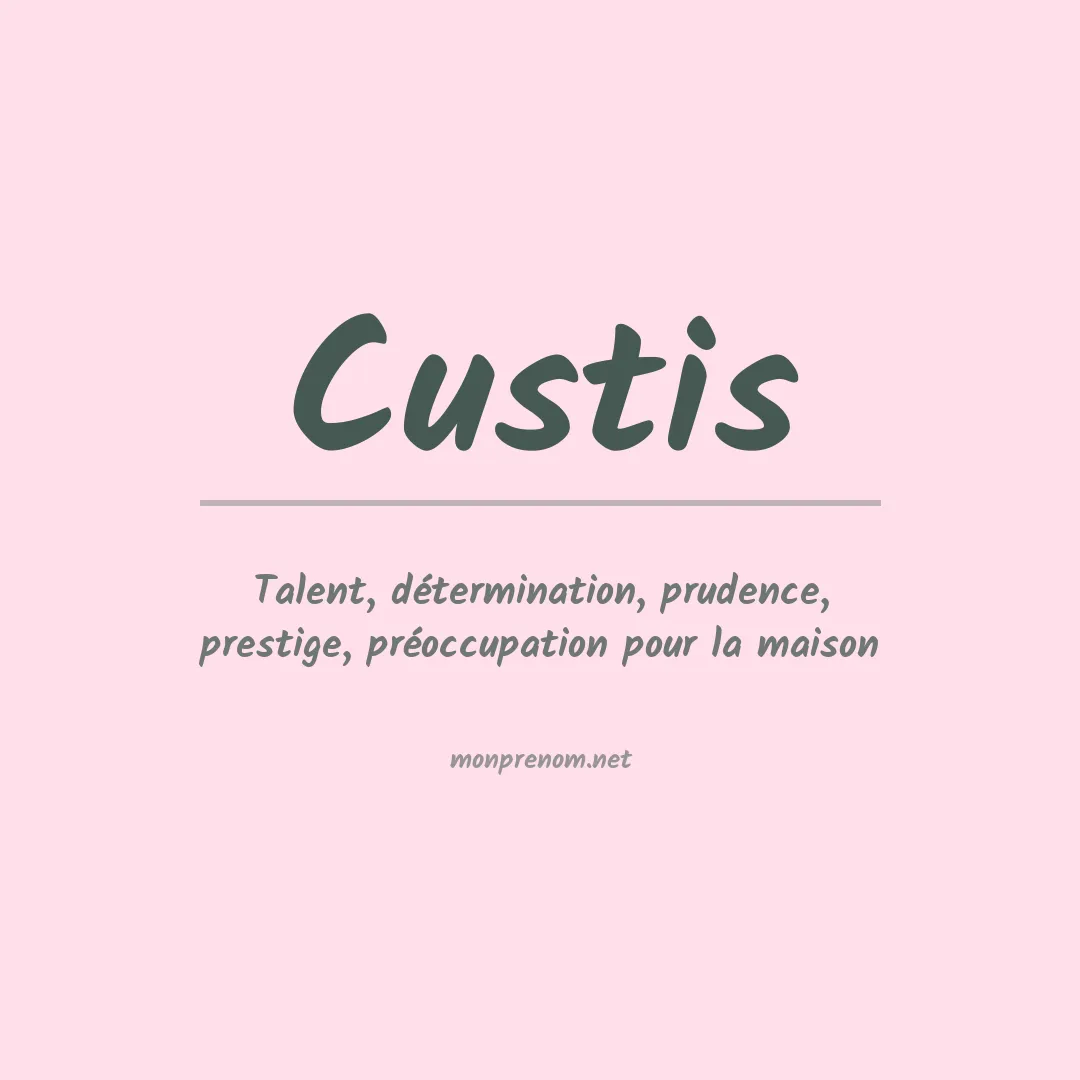 Signification du Prénom Custis