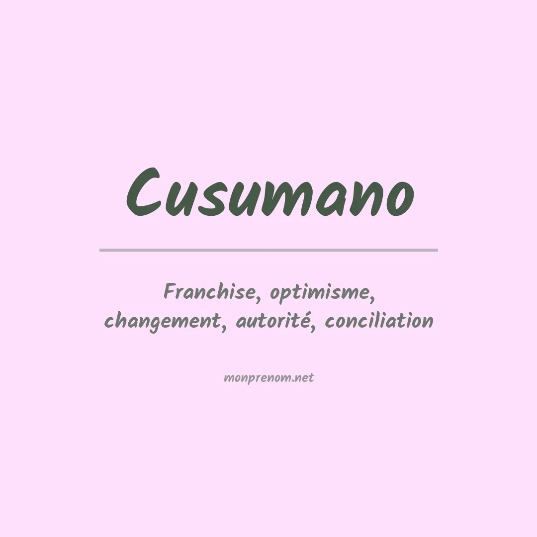 Signification du Prénom Cusumano