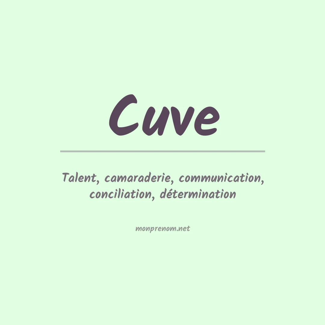 Signification du Prénom Cuve Signification du Prénom Cuve
