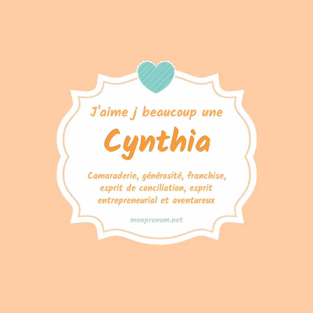 j'aime beaucoup Cynthia