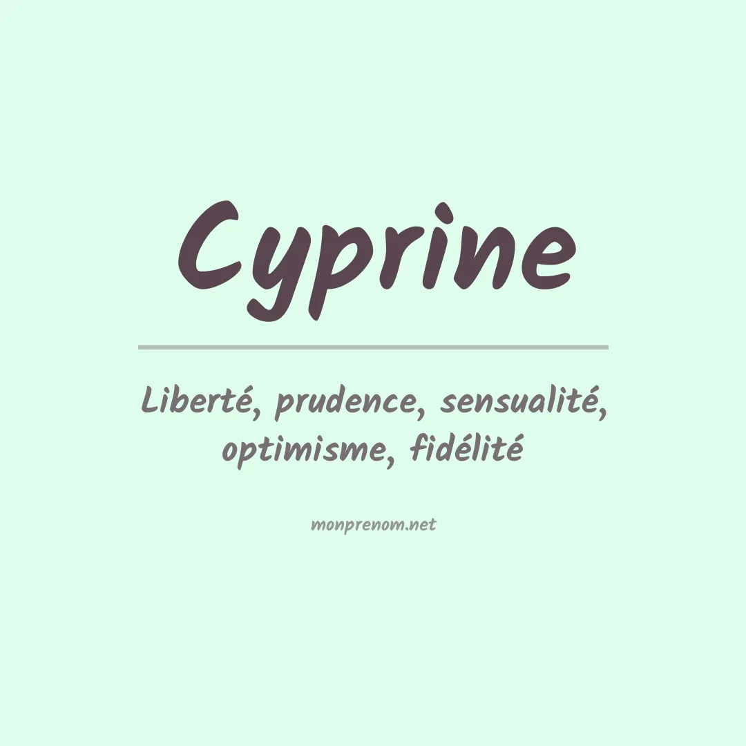 Signification du Prénom Cyprine Signification du Prénom Cyprine