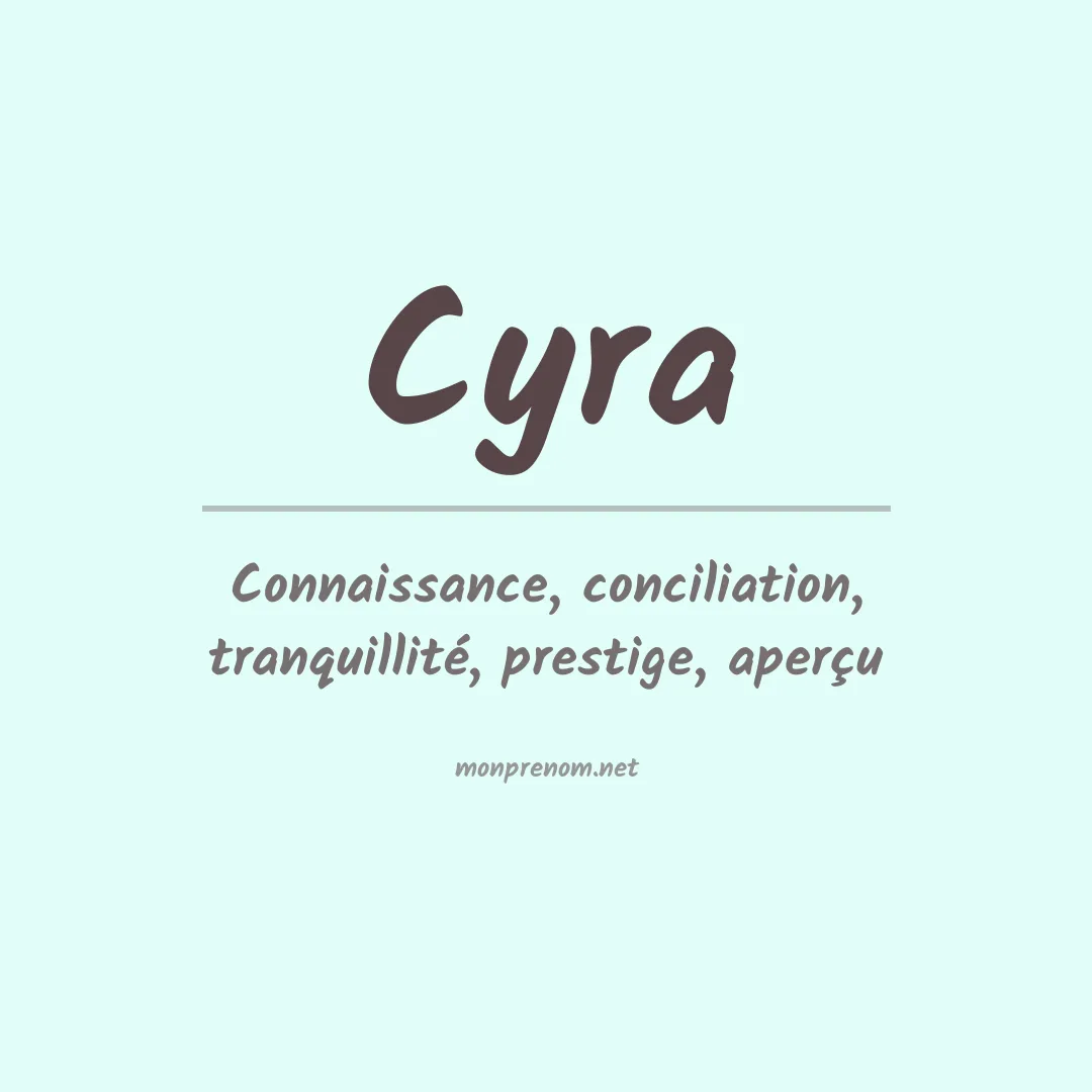 Signification du Prénom Cyra