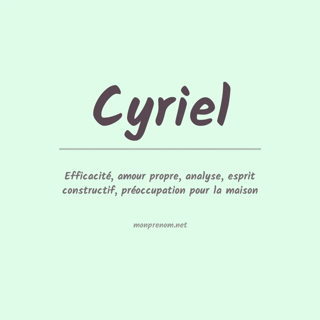 Signification du Prénom Cyriel Signification du Prénom Cyriel