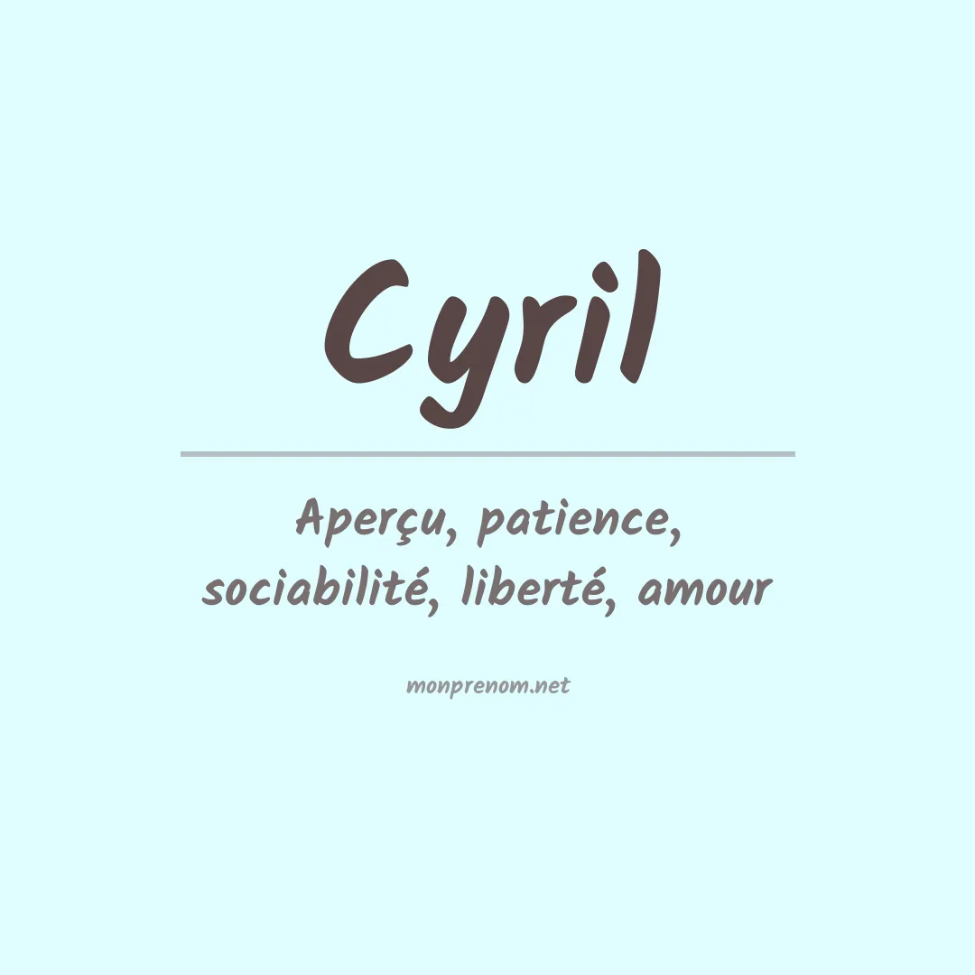 Signification du Prénom Cyril