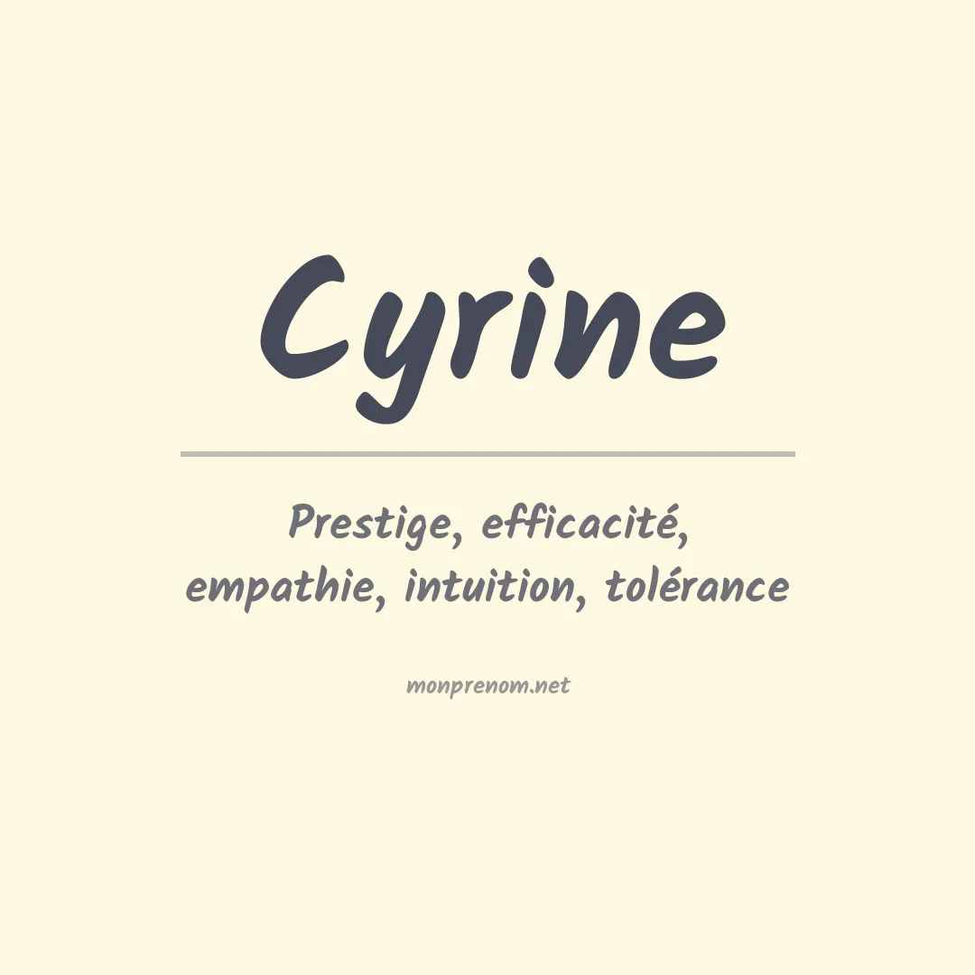 Signification du Prénom Cyrine Signification du Prénom Cyrine