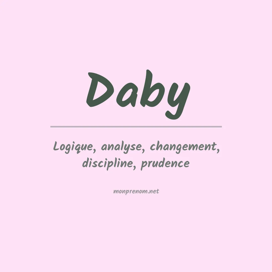 Signification du Prénom Daby