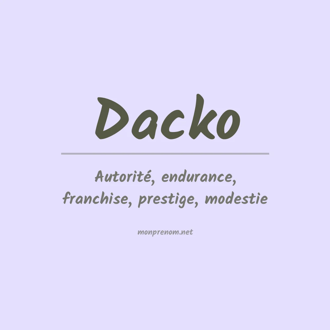 Signification du Prénom Dacko