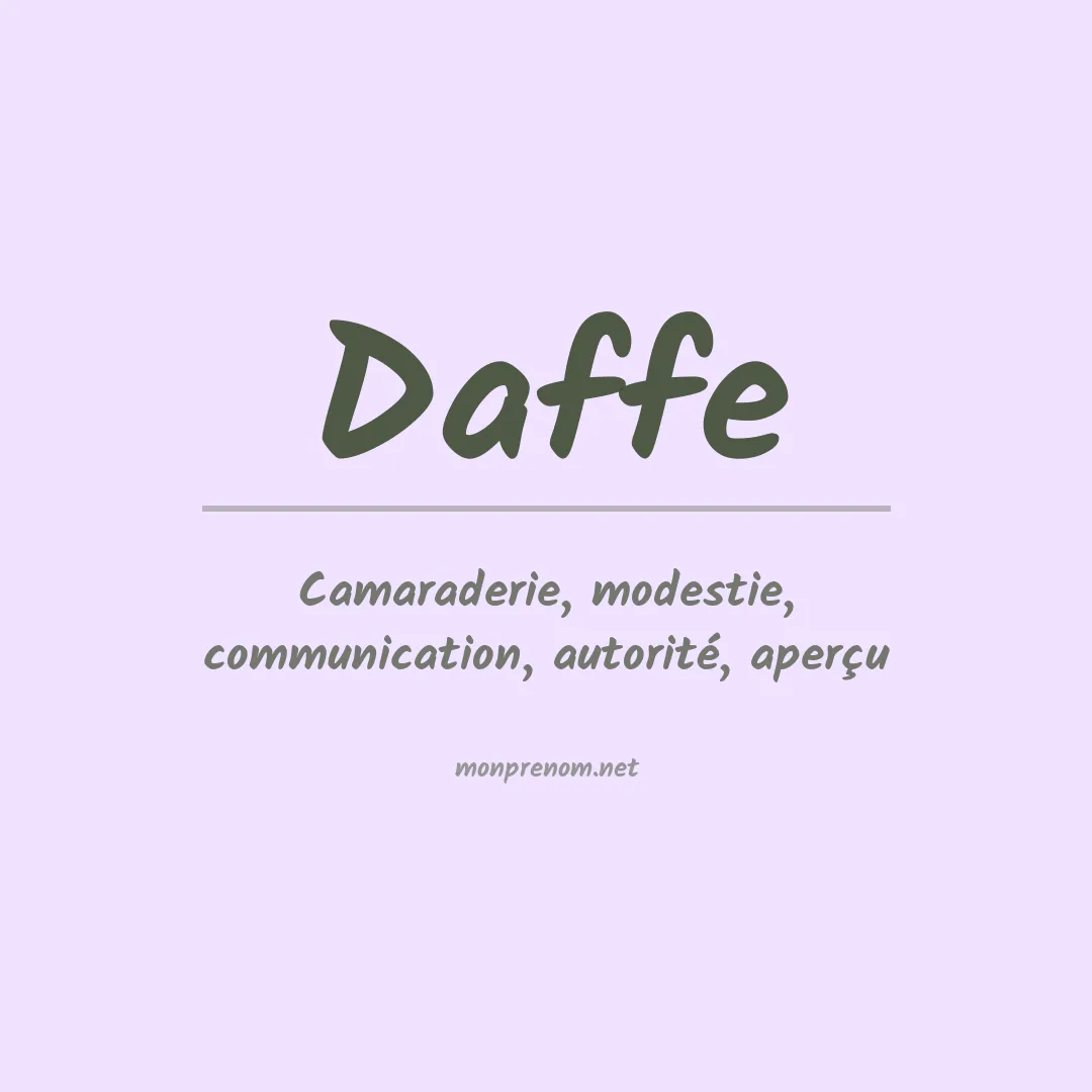 Signification du Prénom Daffe Signification du Prénom Daffe