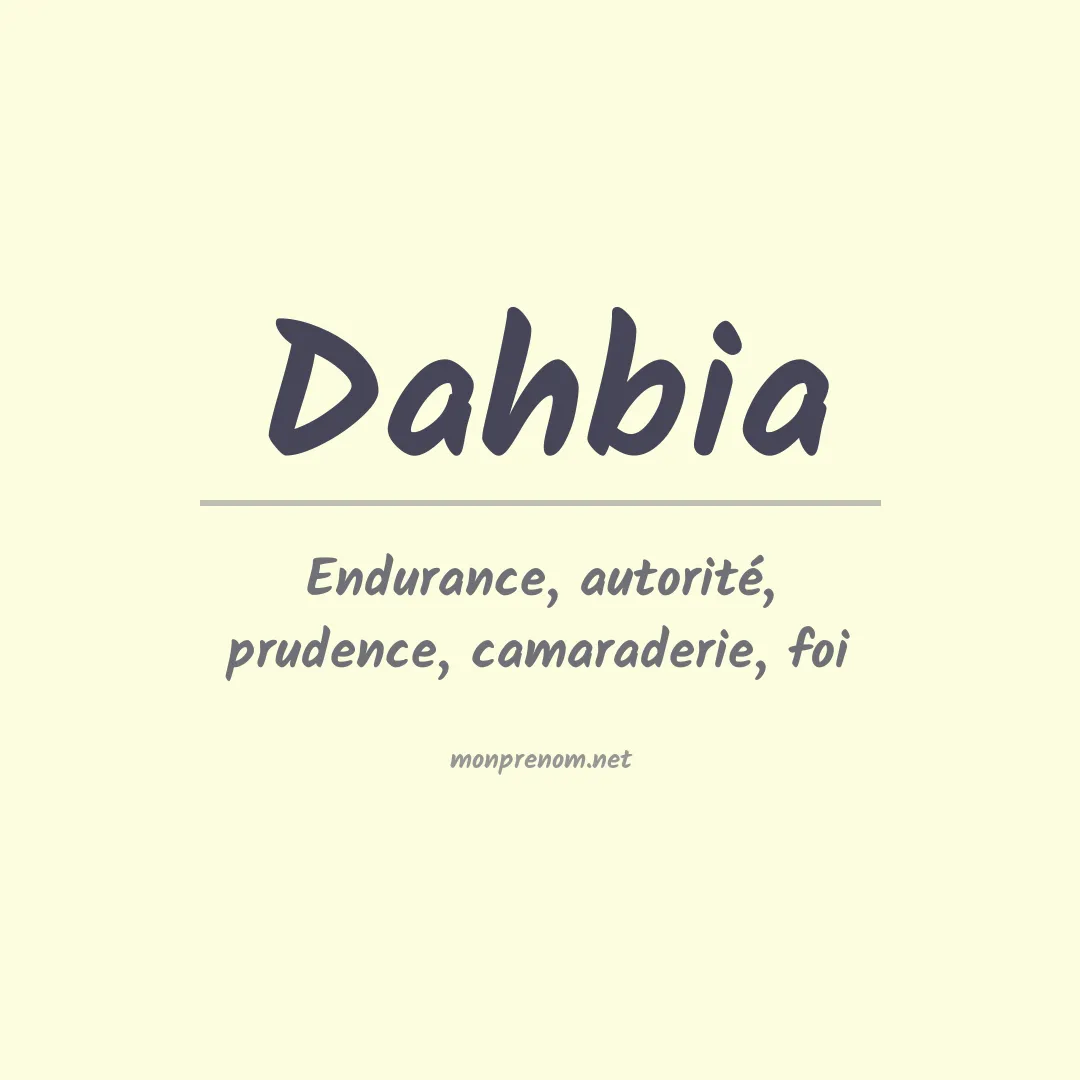 Signification du Prénom Dahbia Signification du Prénom Dahbia