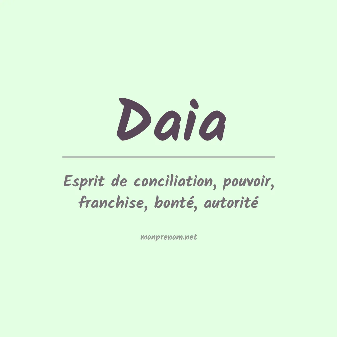 Signification du Prénom Daia