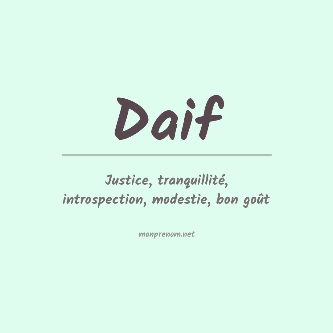 Signification du Prénom Daif Signification du Prénom Daif