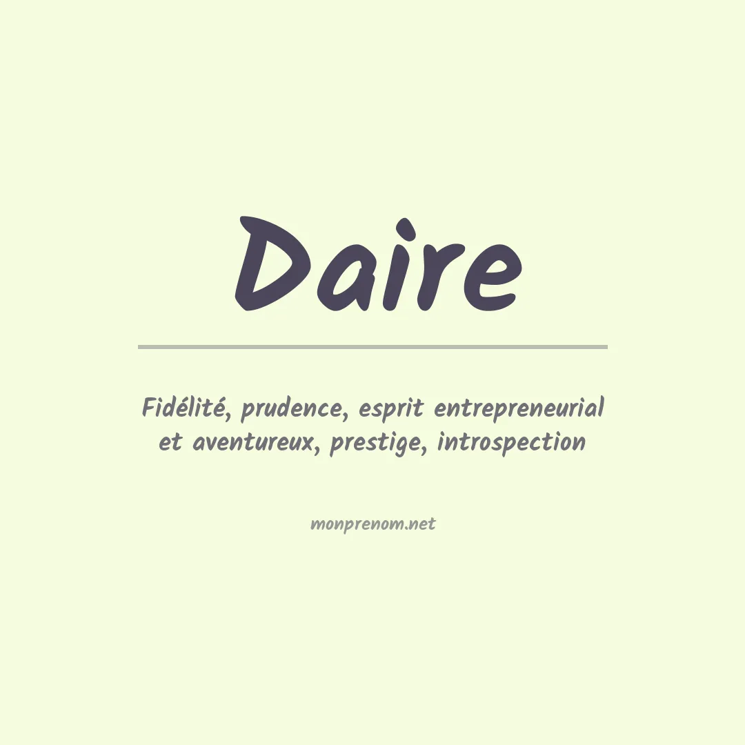 Signification du Prénom Daire Signification du Prénom Daire