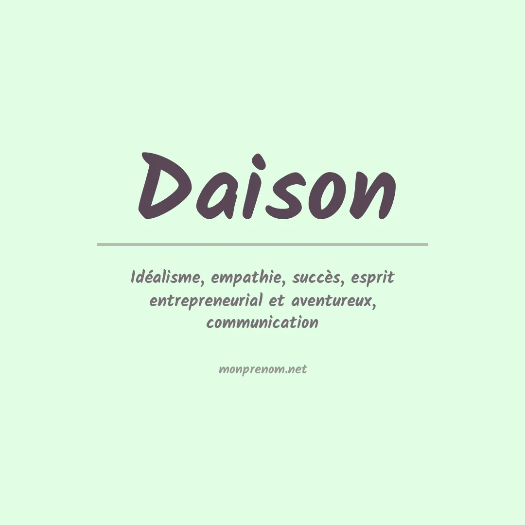 Signification du Prénom Daison Signification du Prénom Daison