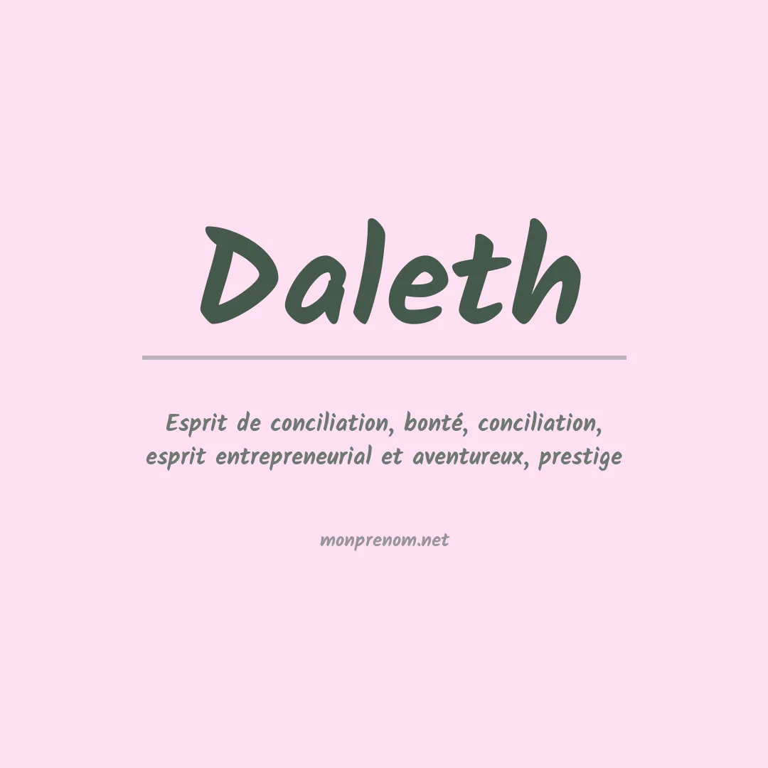 Signification du Prénom Daleth Signification du Prénom Daleth