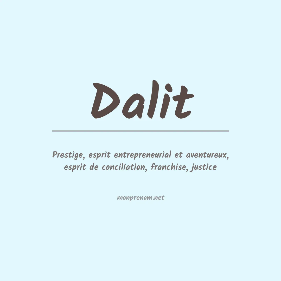 Signification du Prénom Dalit