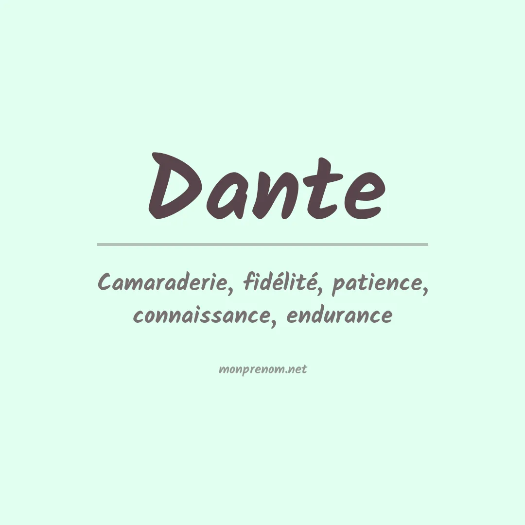 Signification du Prénom Dante