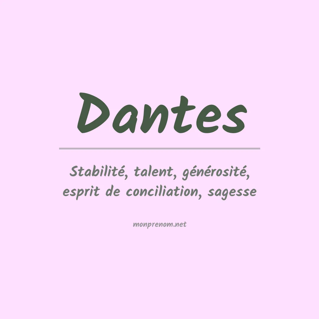 Signification du Prénom Dantes