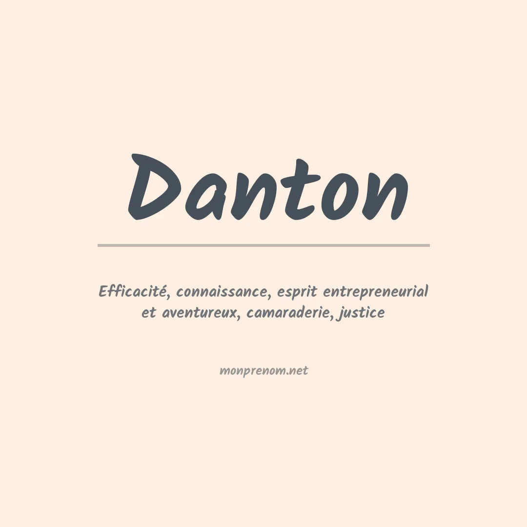 Signification du Prénom Danton