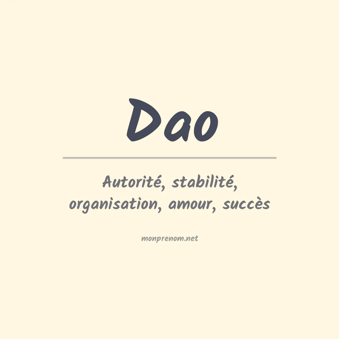 Signification du Prénom Dao