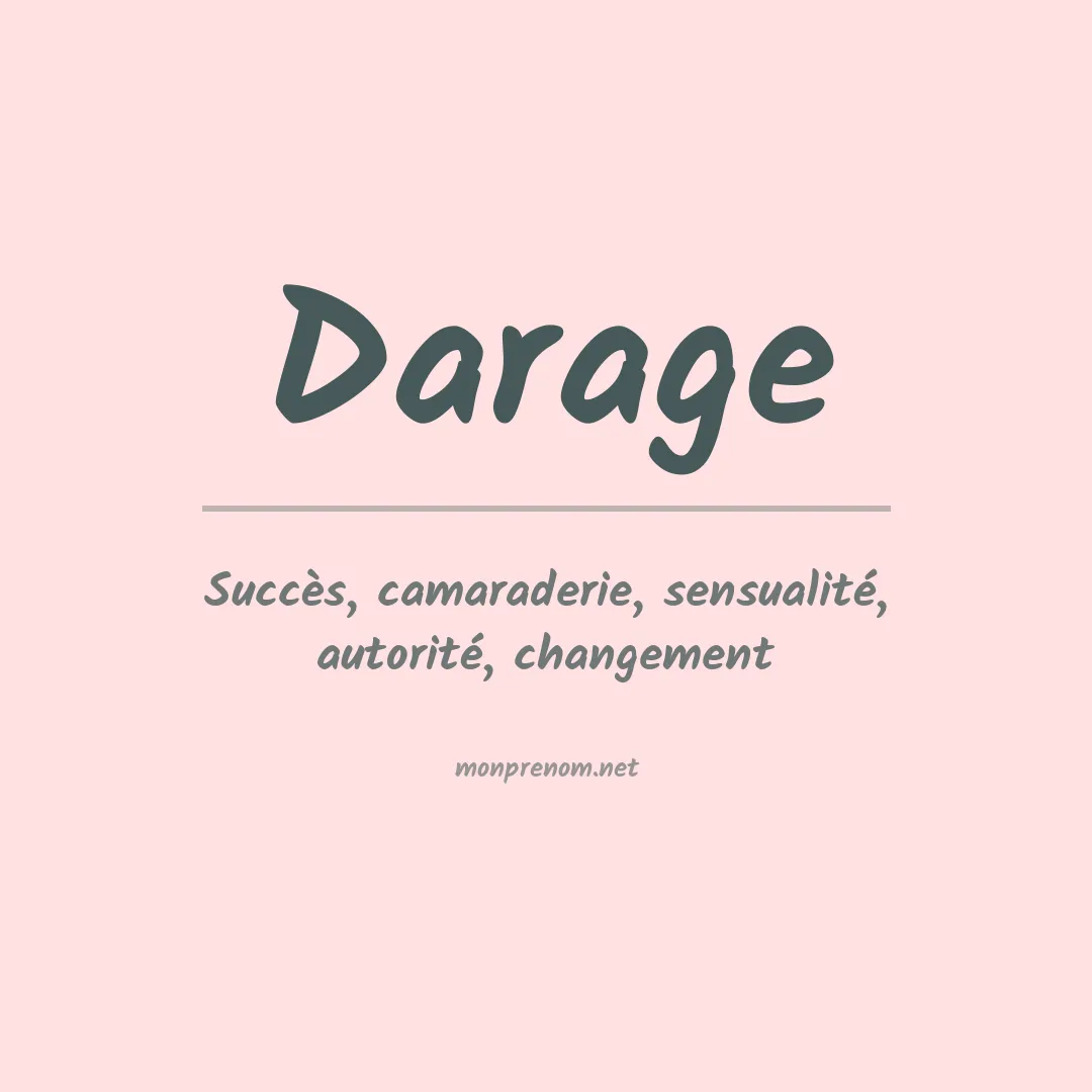 Signification du Prénom Darage Signification du Prénom Darage