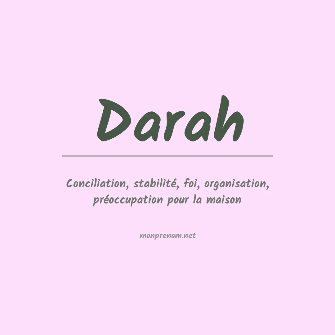 Signification du Prénom Darah