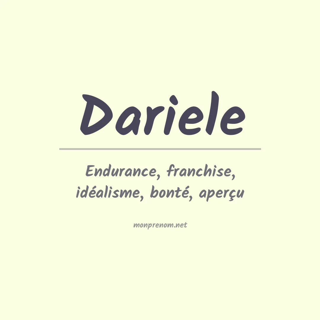 Signification du Prénom Dariele Signification du Prénom Dariele