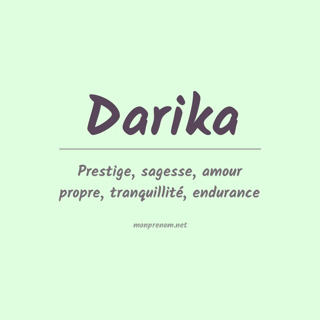 Signification du Prénom Darika Signification du Prénom Darika