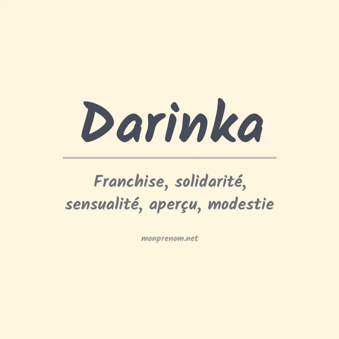 Signification du Prénom Darinka