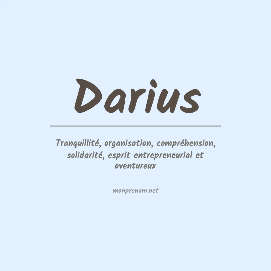 Signification du Prénom Darius
