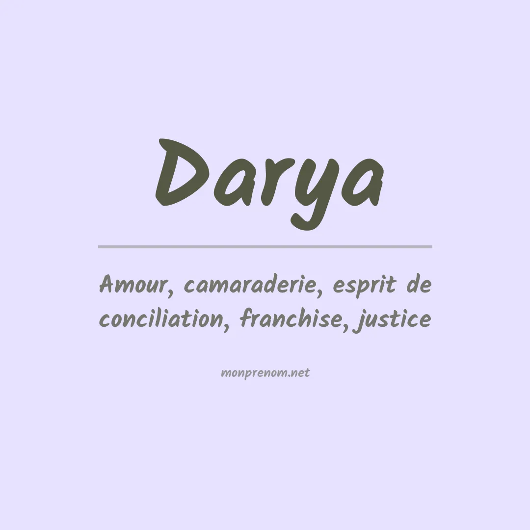 Signification du Prénom Darya Signification du Prénom Darya