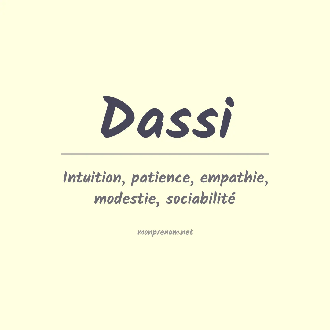 Signification du Prénom Dassi