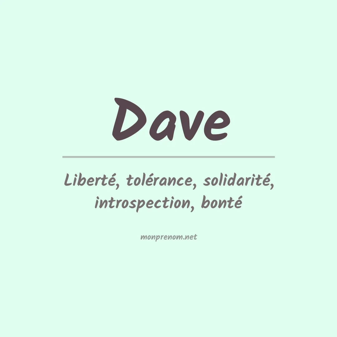 Signification du Prénom Dave