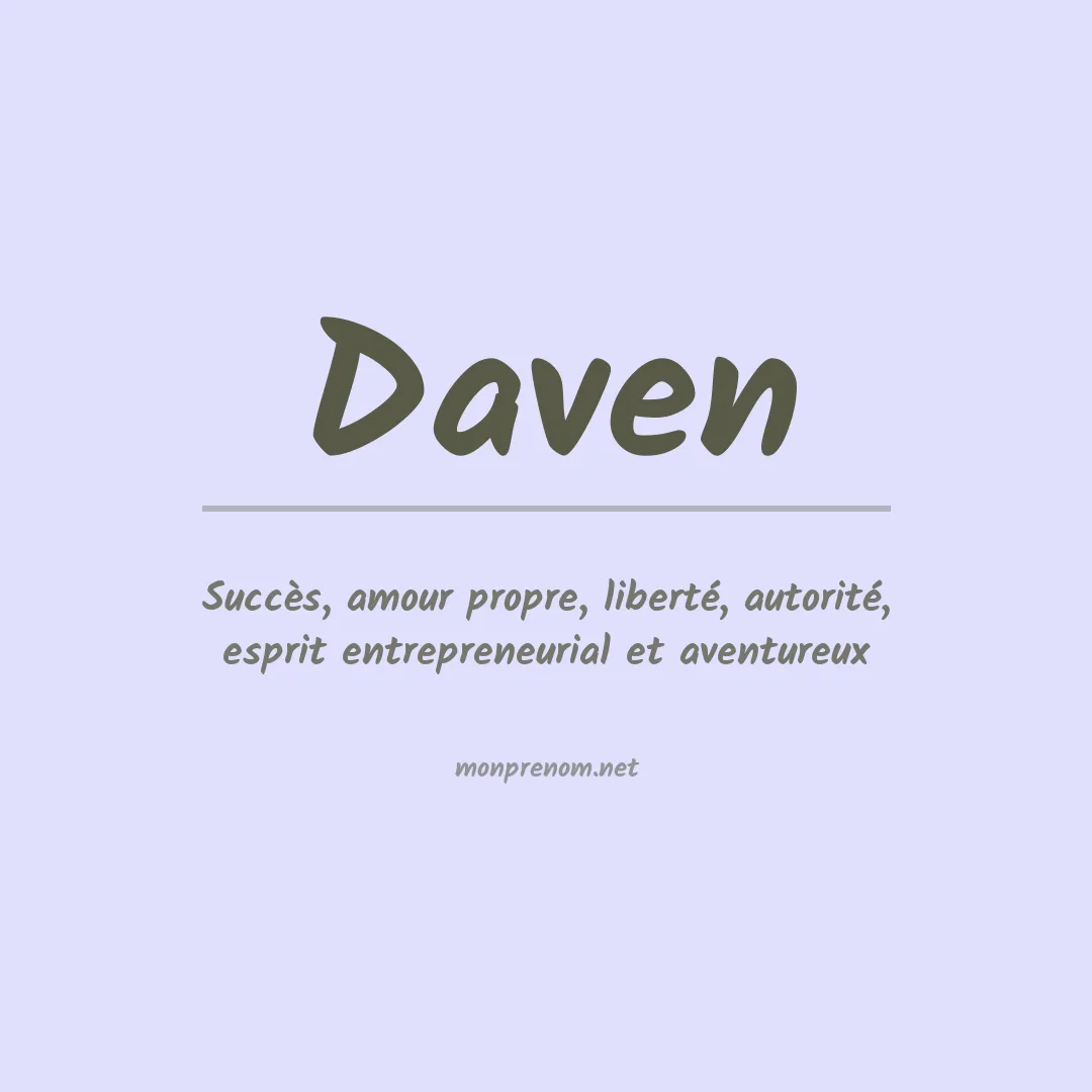 Signification du Prénom Daven Signification du Prénom Daven