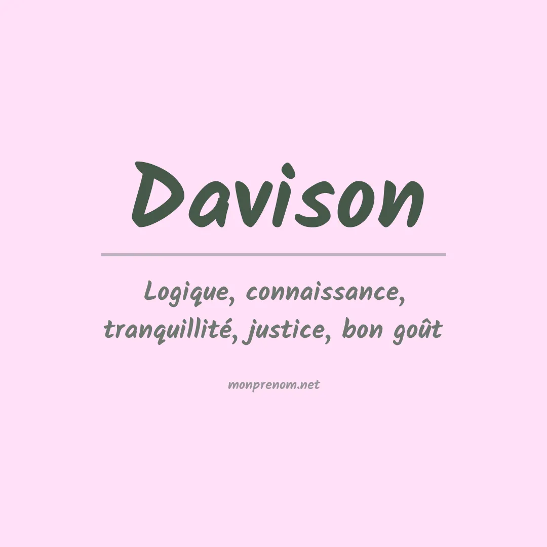 Signification du Prénom Davison