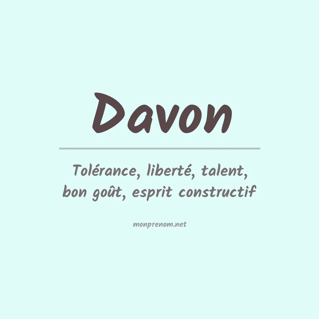 Signification du Prénom Davon