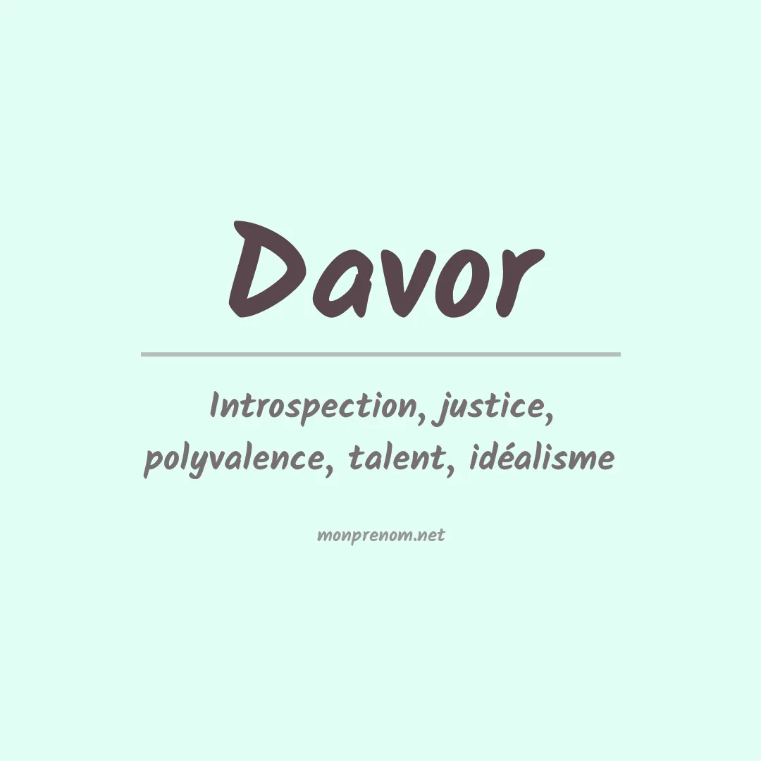Signification du Prénom Davor Signification du Prénom Davor