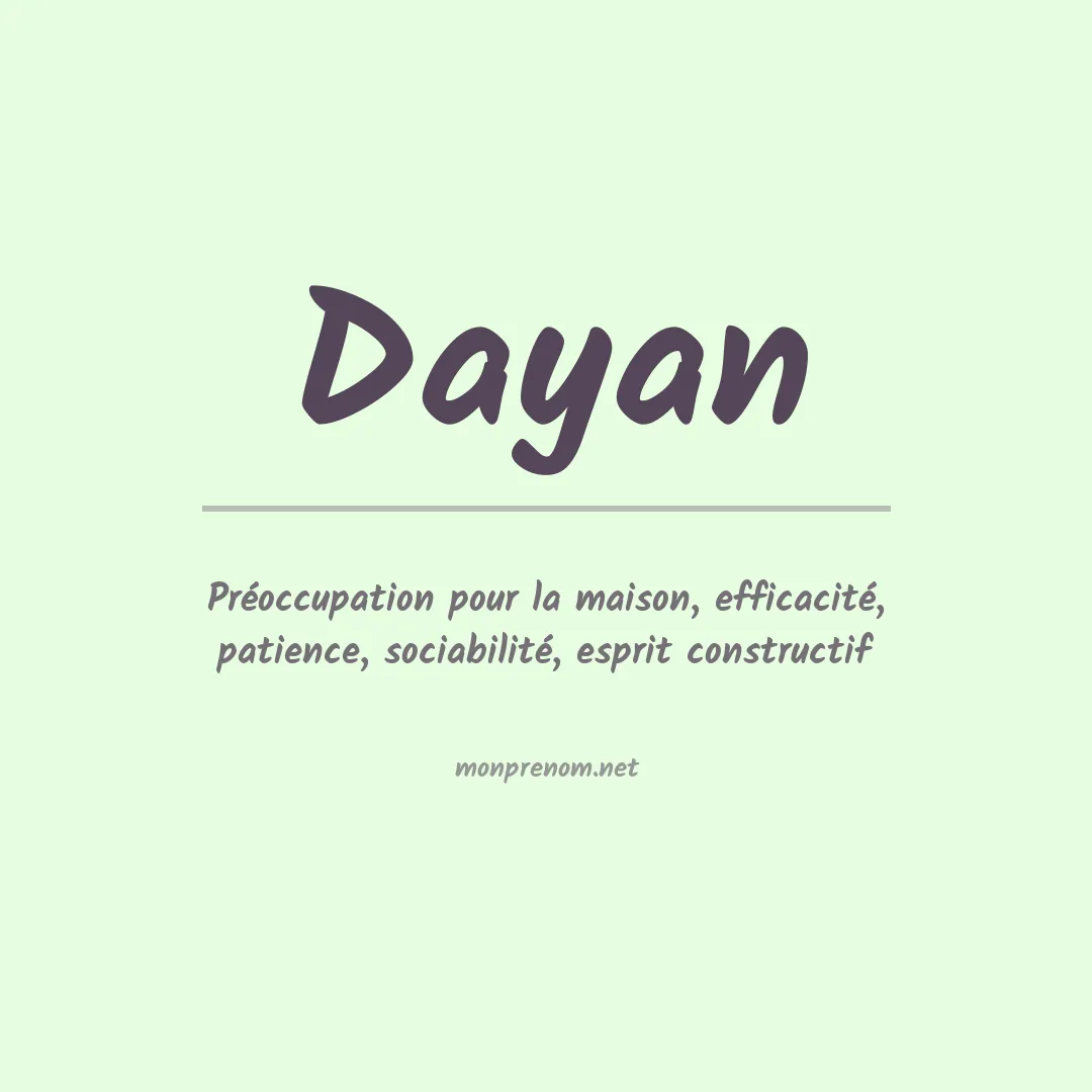 Signification du Prénom Dayan