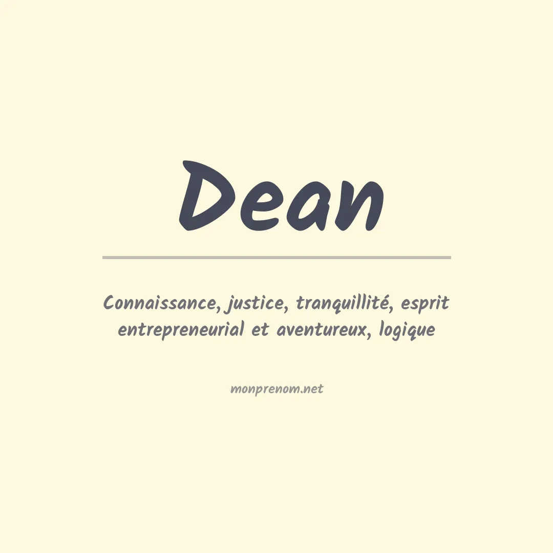 Signification du Prénom Dean