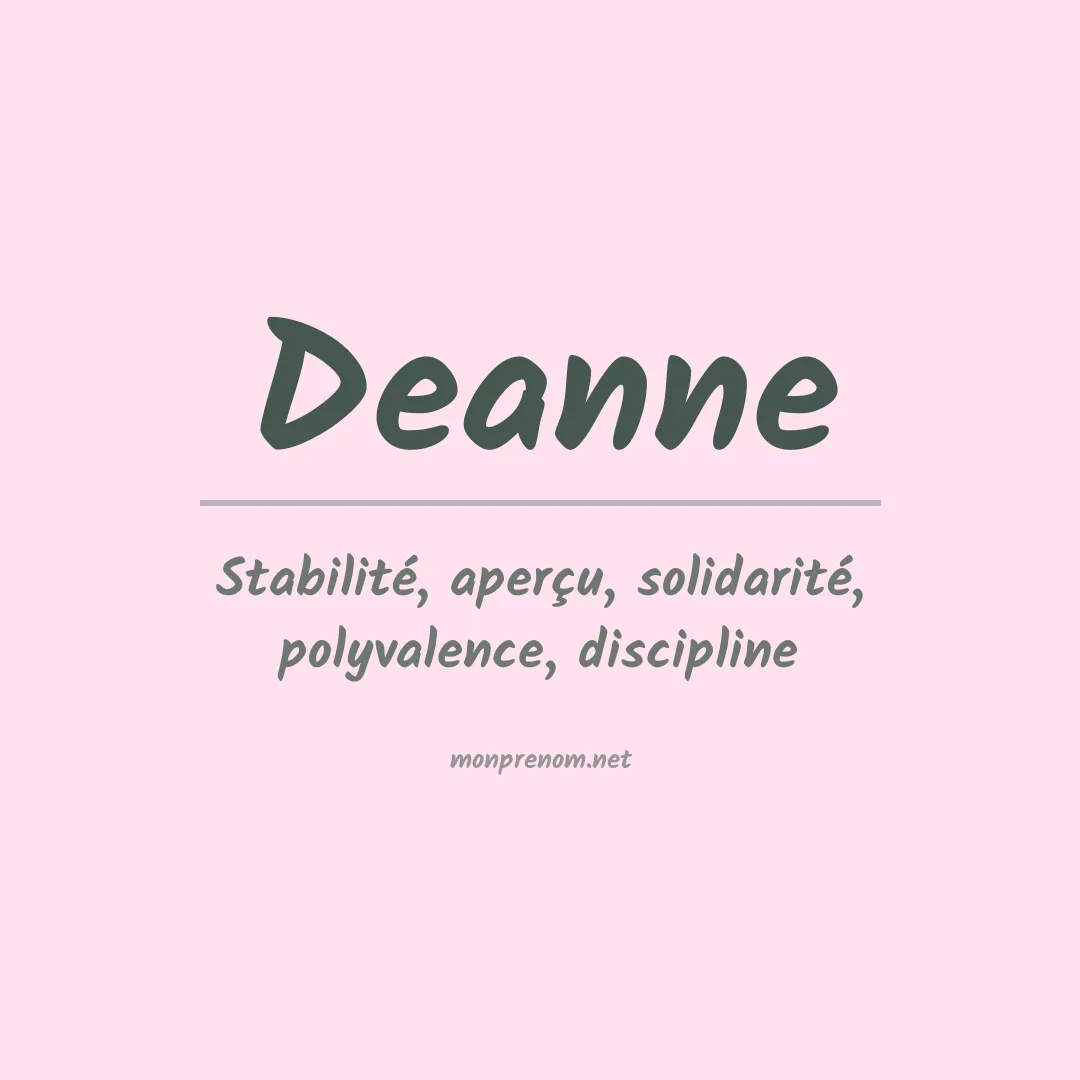 Signification du Prénom Deanne