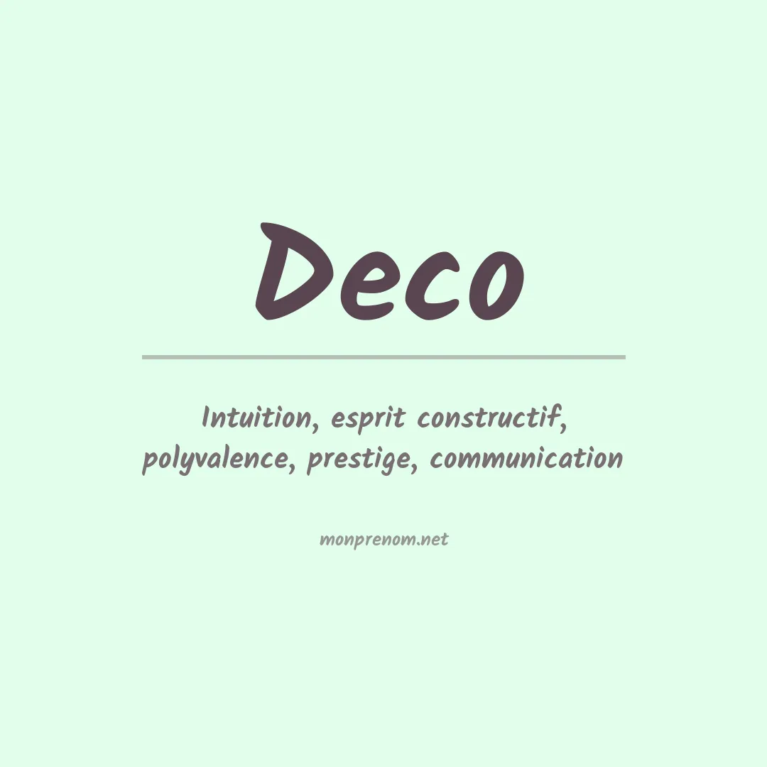 Signification du Prénom Deco Signification du Prénom Deco